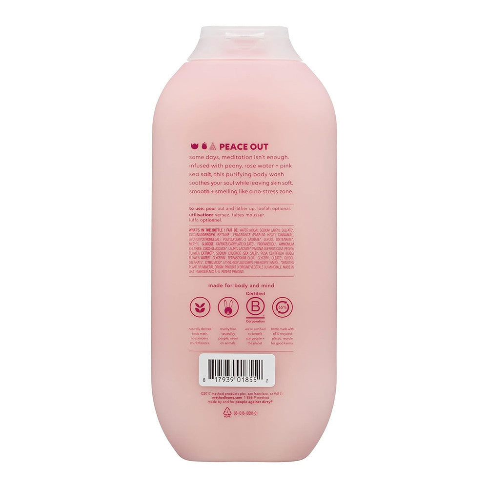 Method Pure Peace Body Wash with Peony, Rose Water and Pink Sea Salt, 18 Oz, 6 Ea