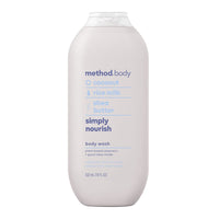 Method Simply Nourish Body Wash With Coconut, Rice Milk and Shea Butter, 18 Oz, 6 Ea