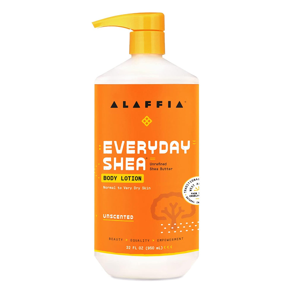 Alaffia Everyday Shea Butter and Lemongrass Unscented Moisturizing Body Lotion, 32 Oz