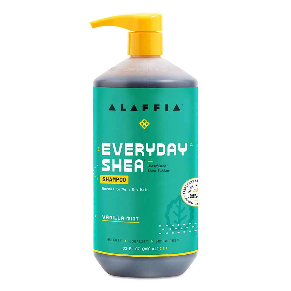 Alaffia Everyday Shea Shampoo Vanilla Mint for Gentle Cleansing 32Oz (950ml)