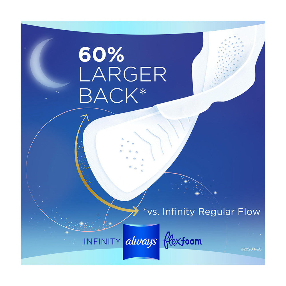Always Infinity Overnight Pads, Winged, Unscented, Size 5, 22 Ea