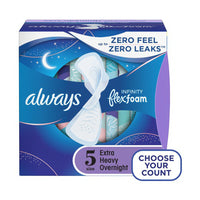 Always Infinity Overnight Pads, Winged, Unscented, Size 5, 22 Ea