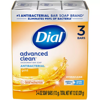 Dial Gold Clean Rinising Non Drying Antibacterial Deodorant Soap, 3 Ea, 12 Oz
