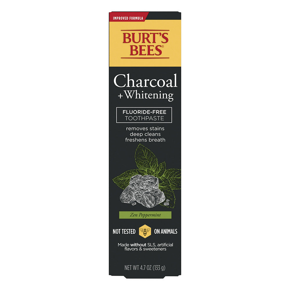Burts Bees Charcoal and Whitening Toothpaste, Zen Peppermint, 1 Ea