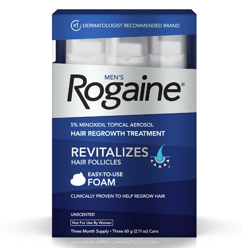 Mens Rogaine 5% Minoxidil Topical Foam Hair Regrowth Treatment - 2.11 Oz/Pack, 3 Pack