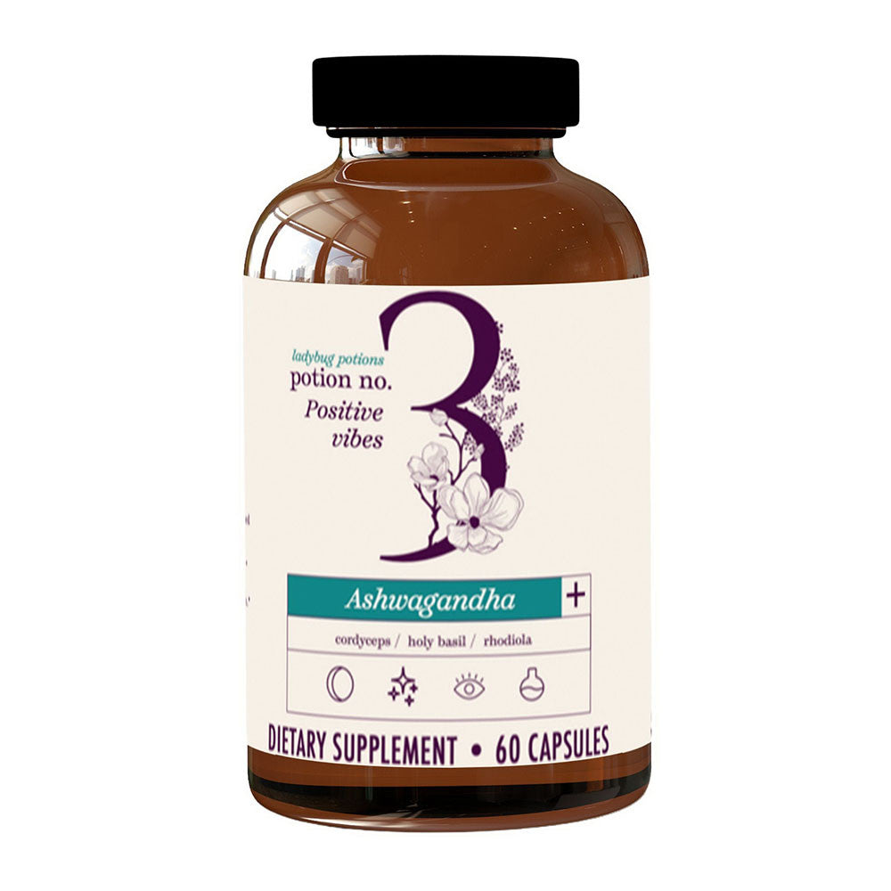 Ladybug Potion No3 Positive Vibes Ashwagandha Capsules, Mood Pills, 60 Ea