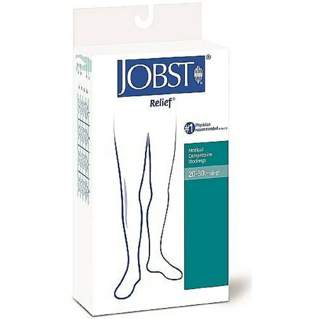 Jobst Medical Legwear Stockings Relief Compression Knee High, 20-30 Mm/Hg Closed Toe, Beige, Medium - 1 Ea