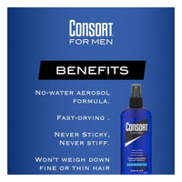 Consort For Men Hair Spray, Extra Hold, Unscented, Non-Aerosol, 8 Oz
