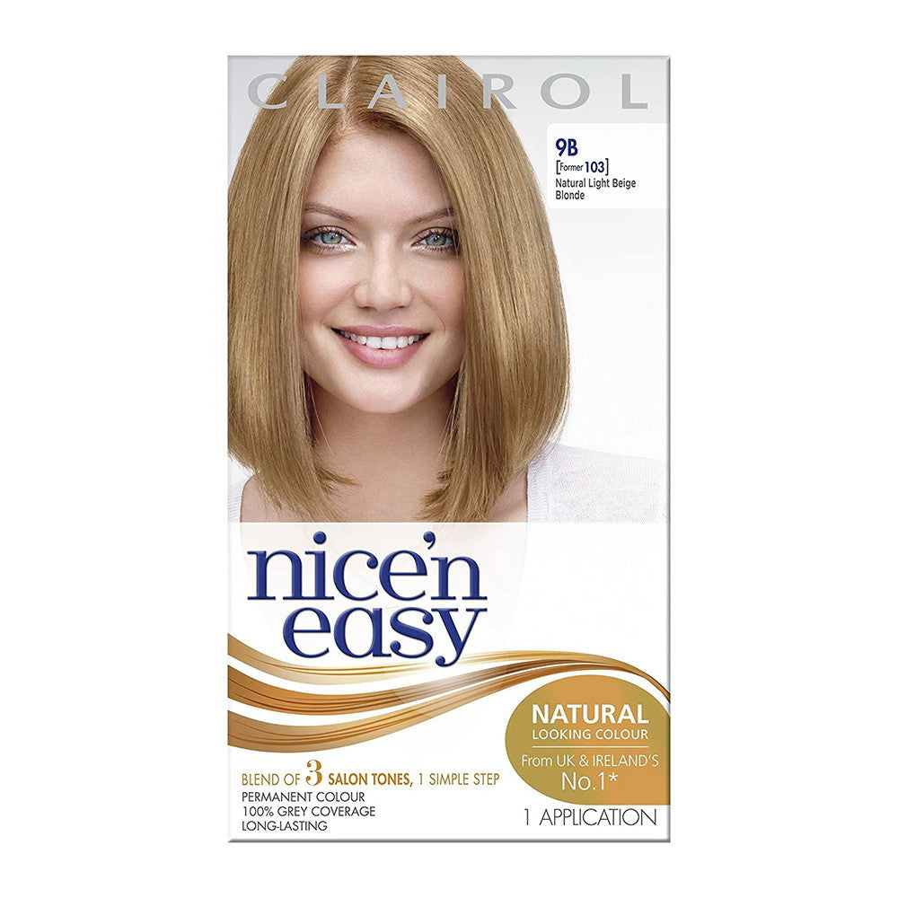 Clairol Nice N Easy Natural Light Neutral Blonde #103 Permanent Hair Color, Kit