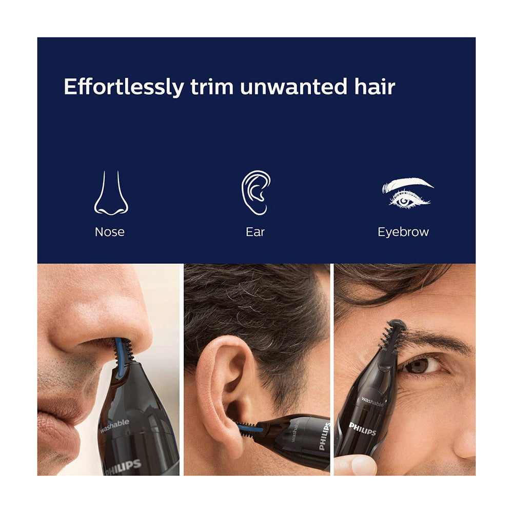 Philips Norelco Nose Trimmer 3000 With 6 Pieces For Nose, Ears And Eyebrows, NT3000, 1 Ea