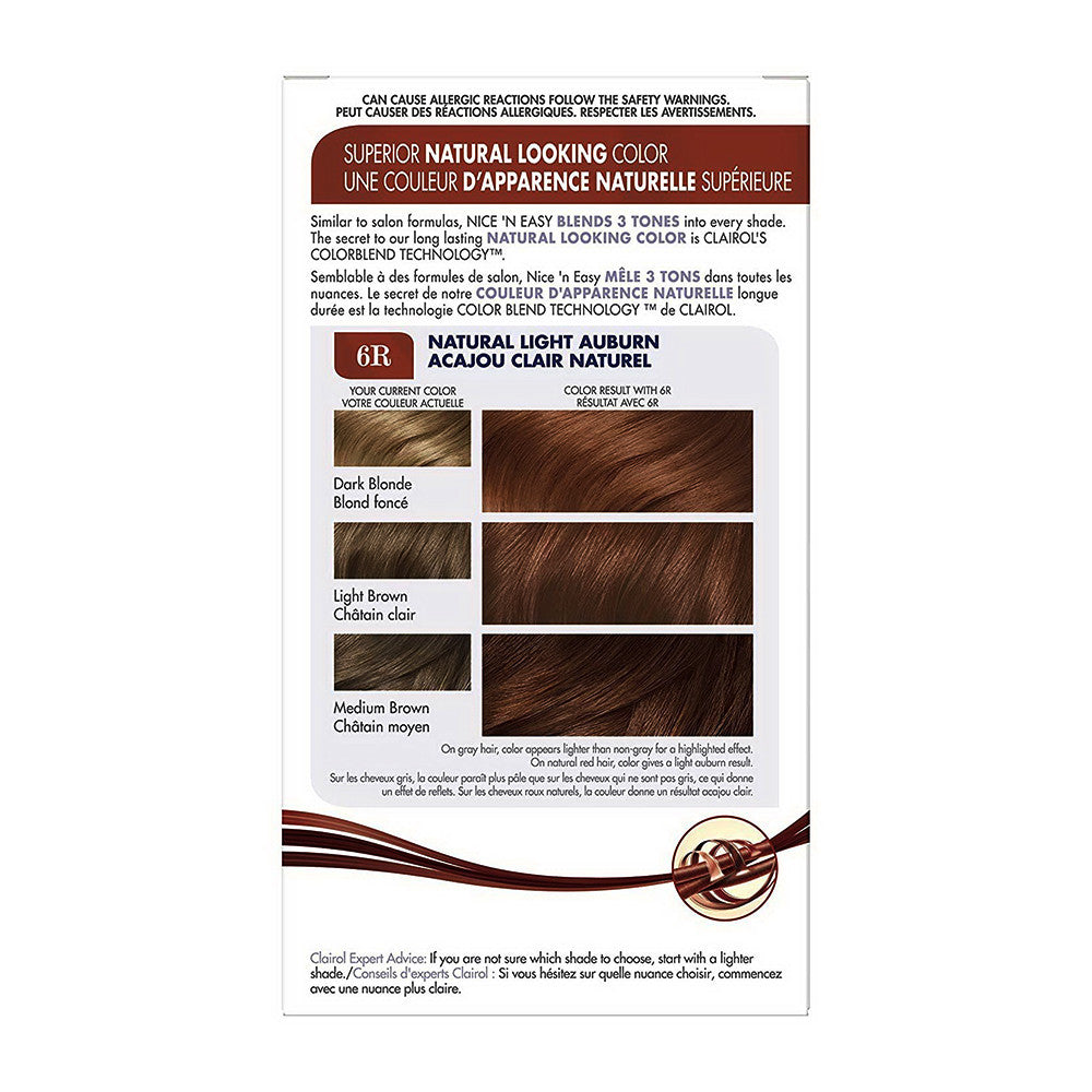 Clairol Nice N Easy Natural Light Auburn #110 Permanent Hair Color, Kit