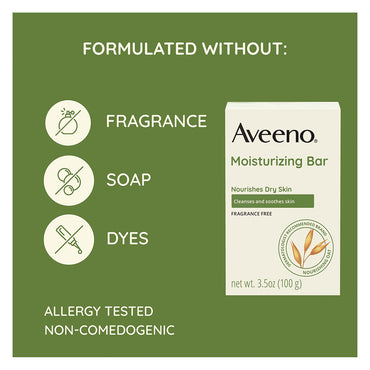 Aveeno Moisturizing Bar For Dry Skin, 3.5 Oz