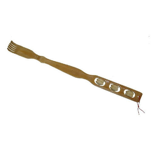 Bamboo Back Scratcher Massager Therapeutic Body Interior Mounted Roller Massage, 3 Ea