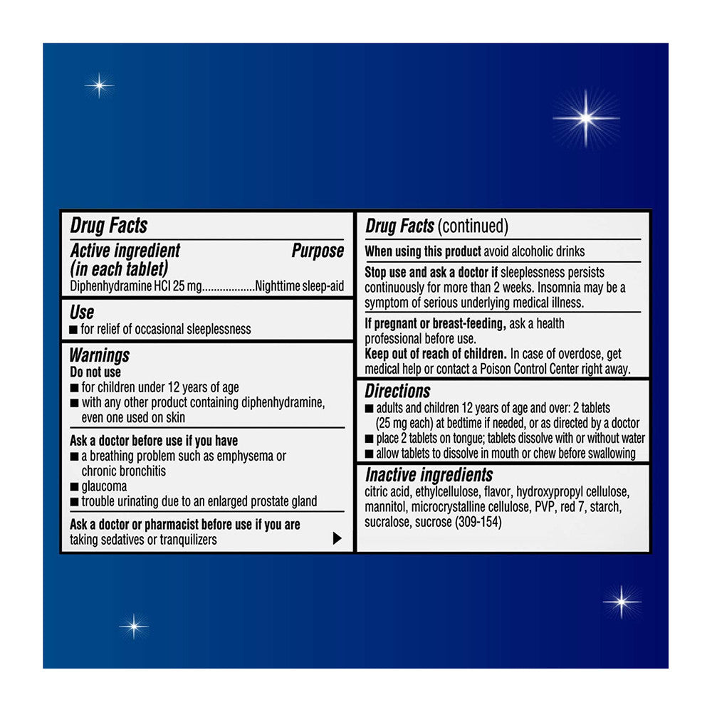Unisom Quick Melts Nighttime Sleep-Aid Tablets, Cherry, 24 Ea