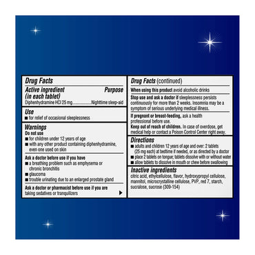 Unisom Quick Melts Nighttime Sleep-Aid Tablets, Cherry, 24 Ea