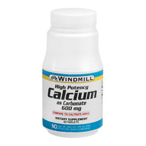 Calcium 600 Mg High Potency Chewable Tablets By Windmill - 60 Ea