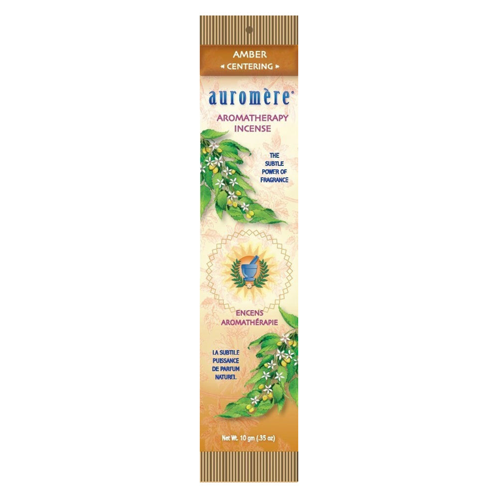 Auromere Aromatherapy Incense Amber Fragrance Traditionally Used as Therapy 0.35Oz (10g)