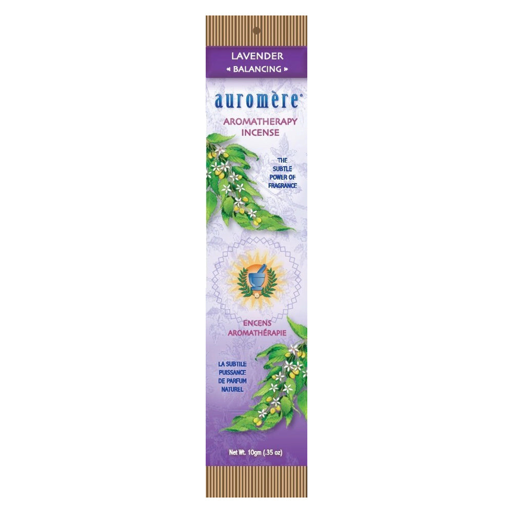 Auromere Aromatherapy Incense Lavender Balancing Fragrance Traditionally Used as Therapy 0.35Oz (10g)