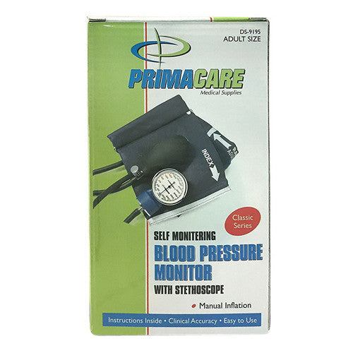 Prima Care Medical Aneroid Self-Taking Kit Manual Blood Pressure Monitor For Adults - 1 Kit