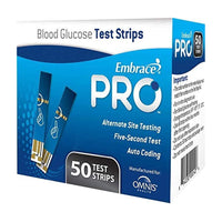 Omnis Health Embrace Pro Blood Glucose Test Strips, 50 Ea