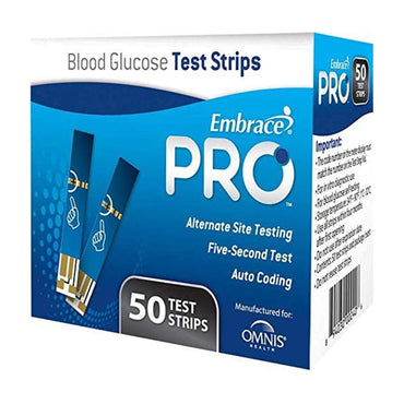 Omnis Health Embrace Pro Blood Glucose Test Strips, 50 Ea