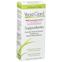 Yeast-Gard Advanced Homeopathic Suppositories, Treatment With Probiotics - 10 Ea