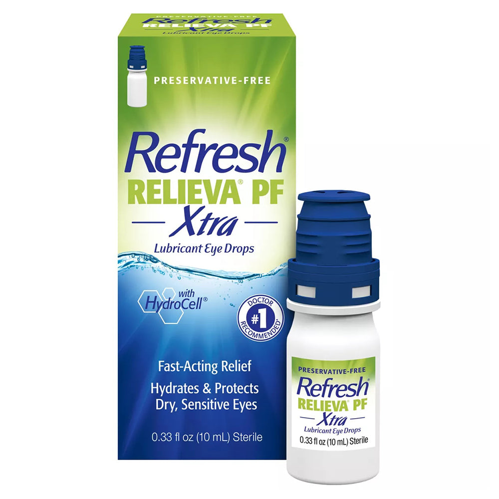 Refresh Relieva PF lubricant Extra Eye Drops with Hydro Cell Fast Acting Relief 0.33Oz (10ml)