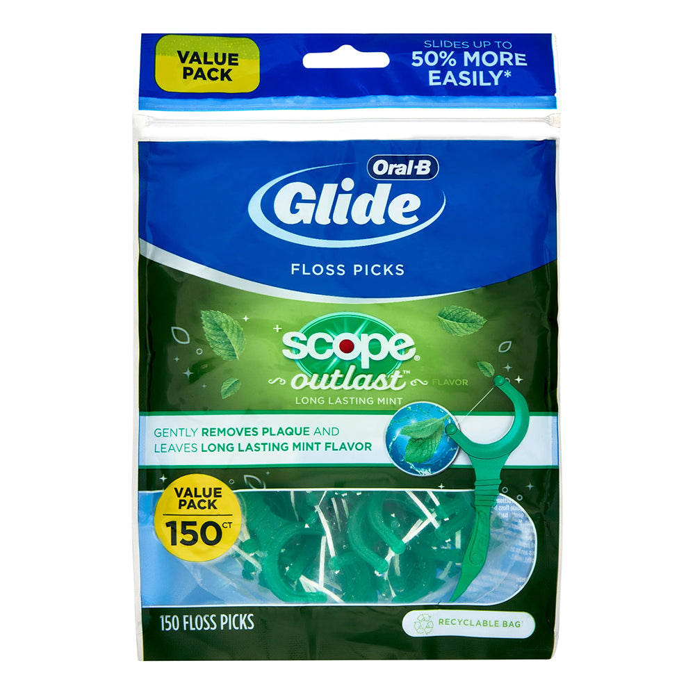 Oral B Glide Scope Outlast Dental Floss Picks 150Ea
