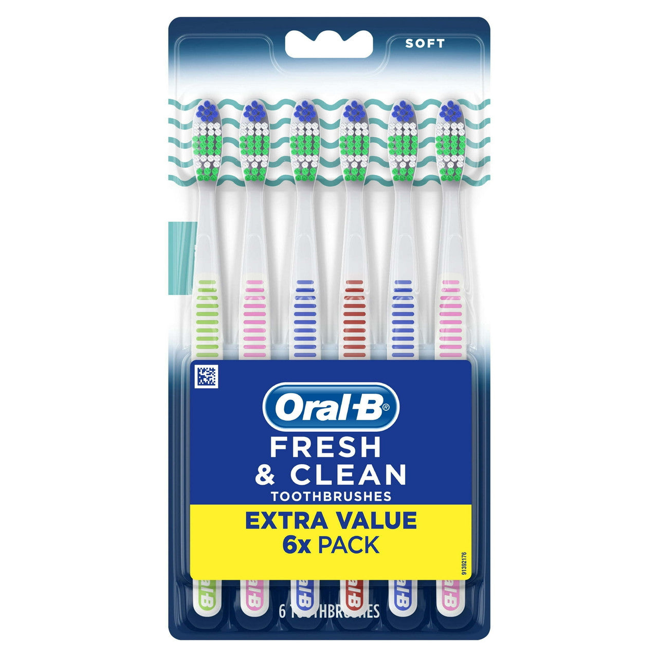 Oral-B Fresh & Clean Toothbrushes, Soft, Assorted, 6 Ea