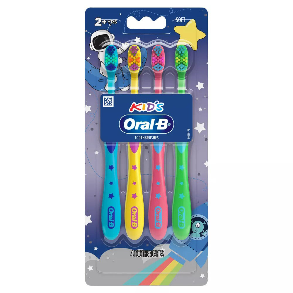 Oral B Kids Soft Toothbrush 2+ Age with Space Designs 4Ea