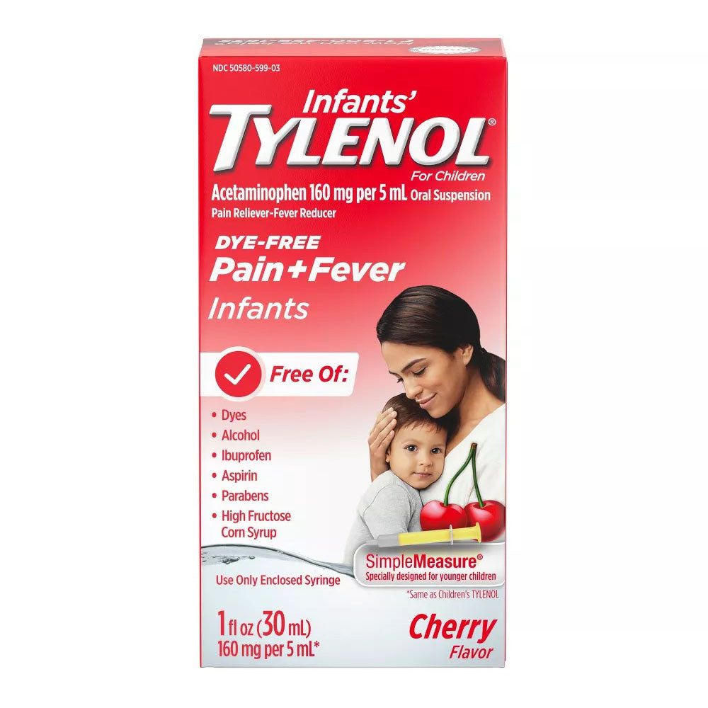 Tylenol Infant Dye Free General Pain Reliever, Cherry, 1 Oz