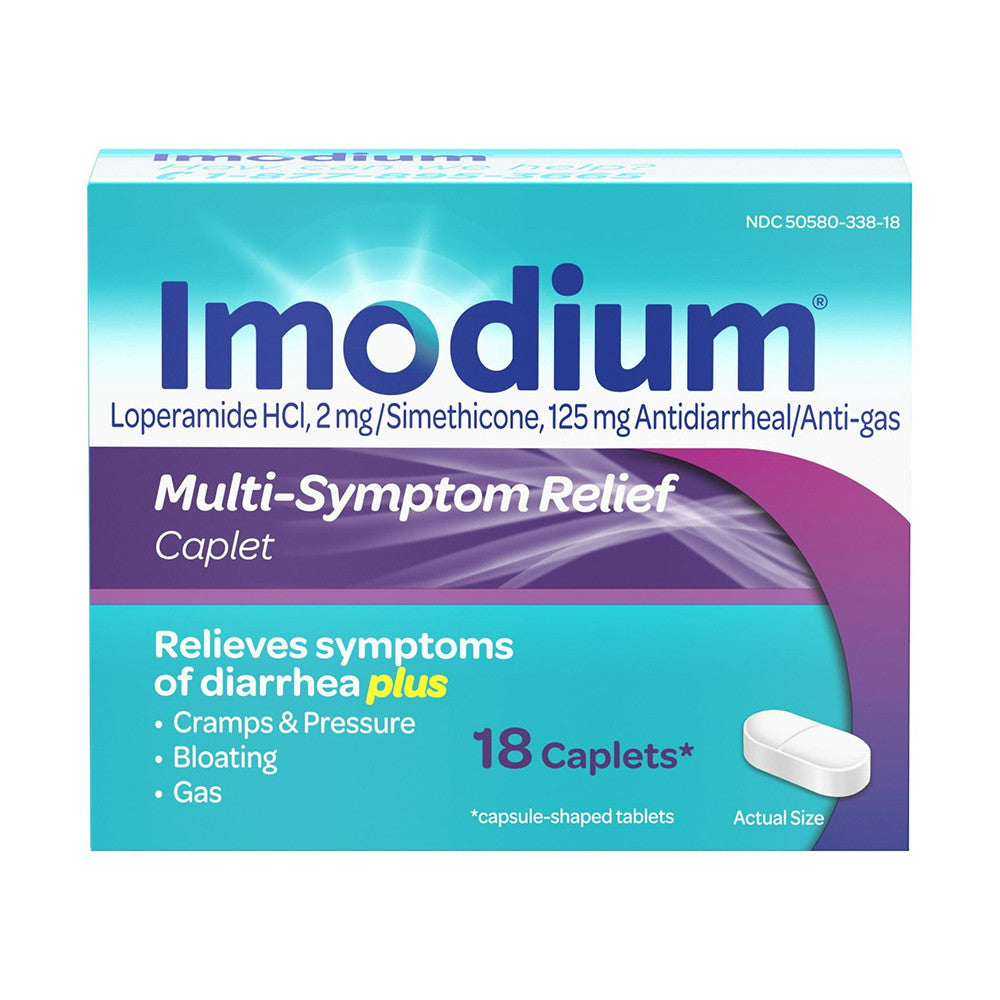Imodium Multi Symptom Relief Diarrhea Plus Caplets, 18 Ea