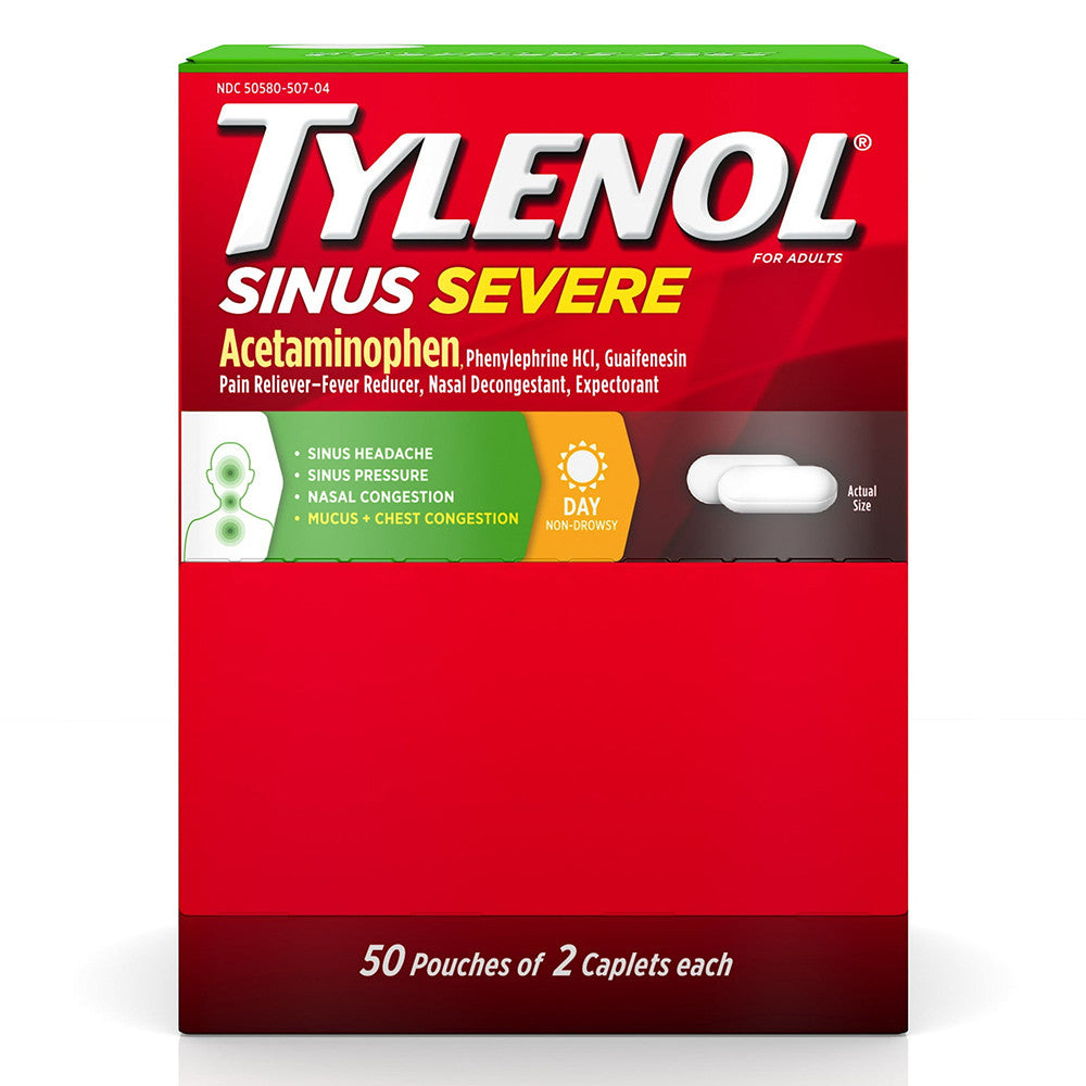 Tylenol Sinus Severe Acetaminophen Non Drowsy Daytime Caplets, 2 Ea