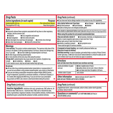 Tylenol Adult Sinus Plus Headache Caplets, Daytime, 24 Ea