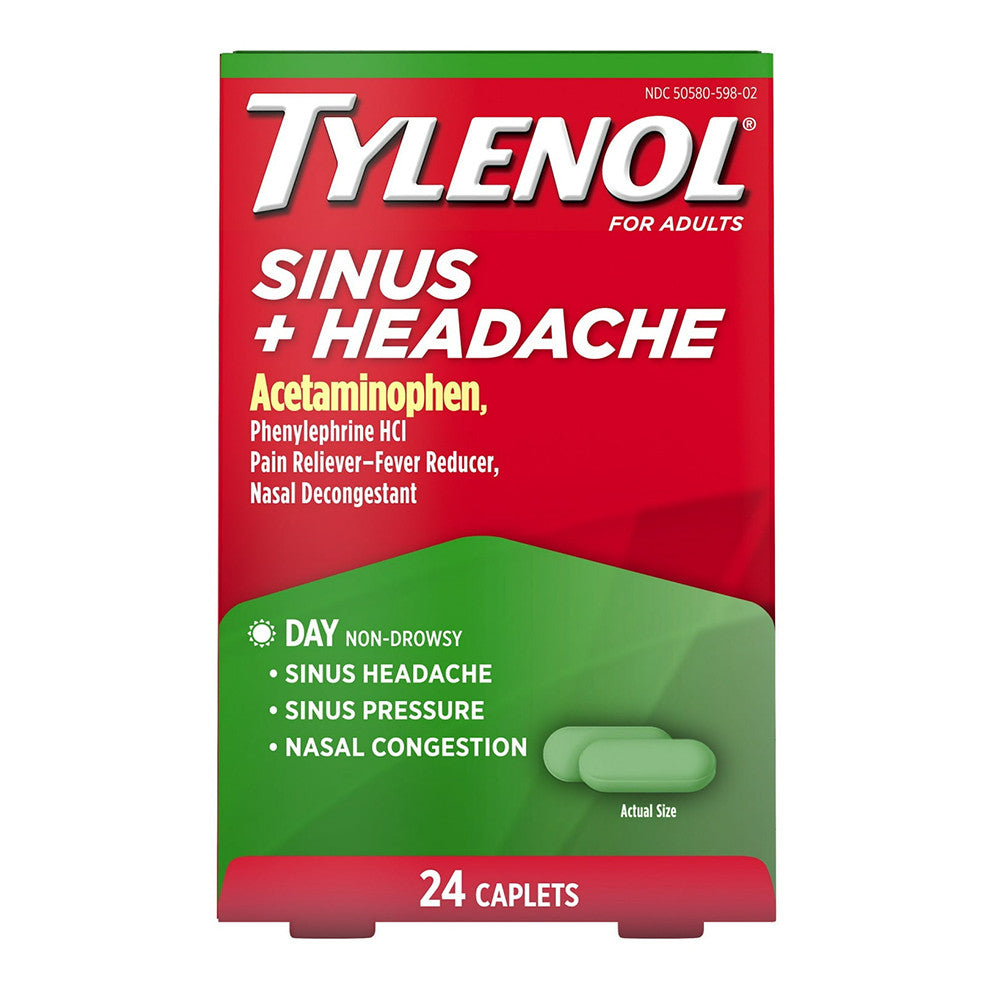 Tylenol Adult Sinus Plus Headache Caplets, Daytime, 24 Ea