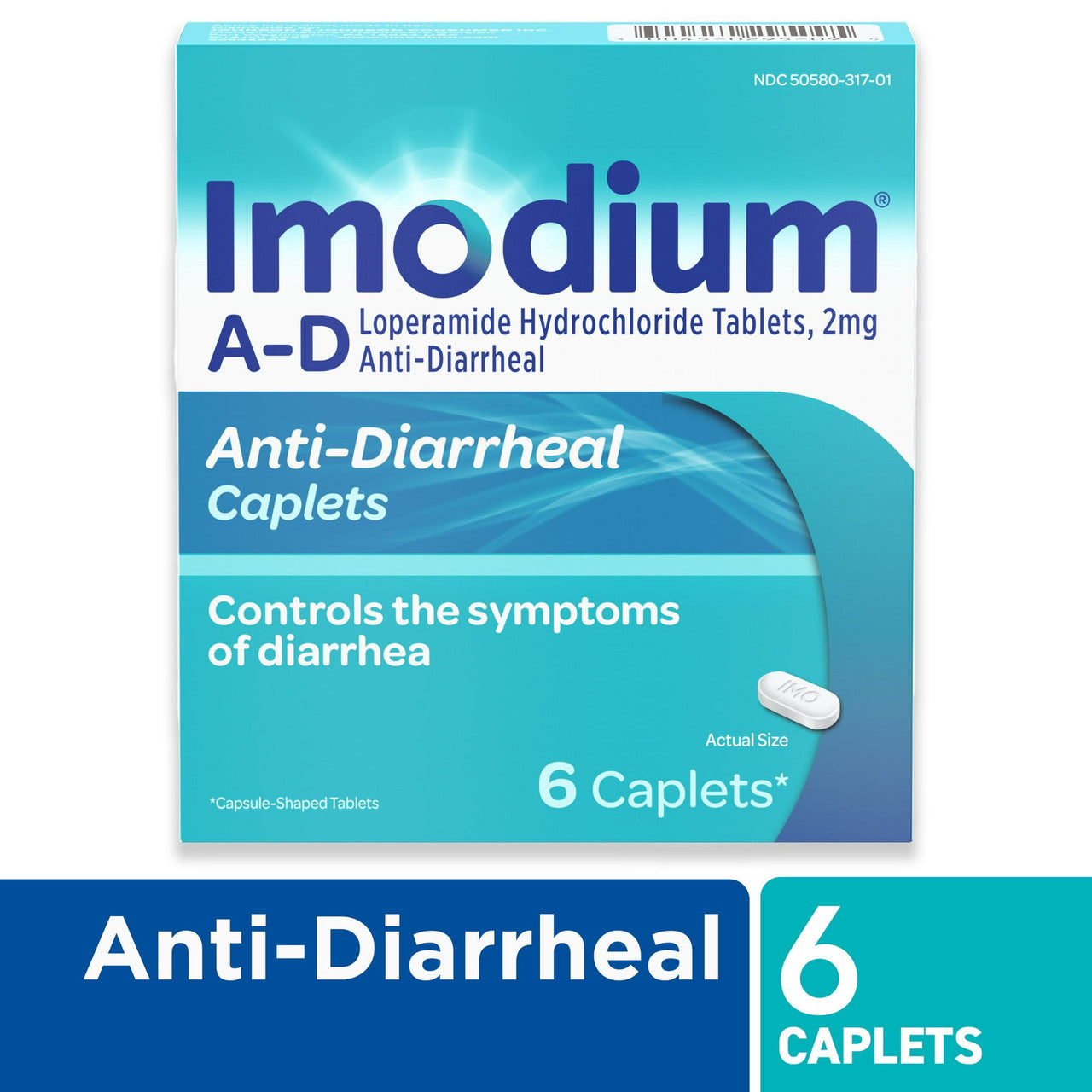 Imodium A-D Anti-Diarrheal Caplets, 6 Ea