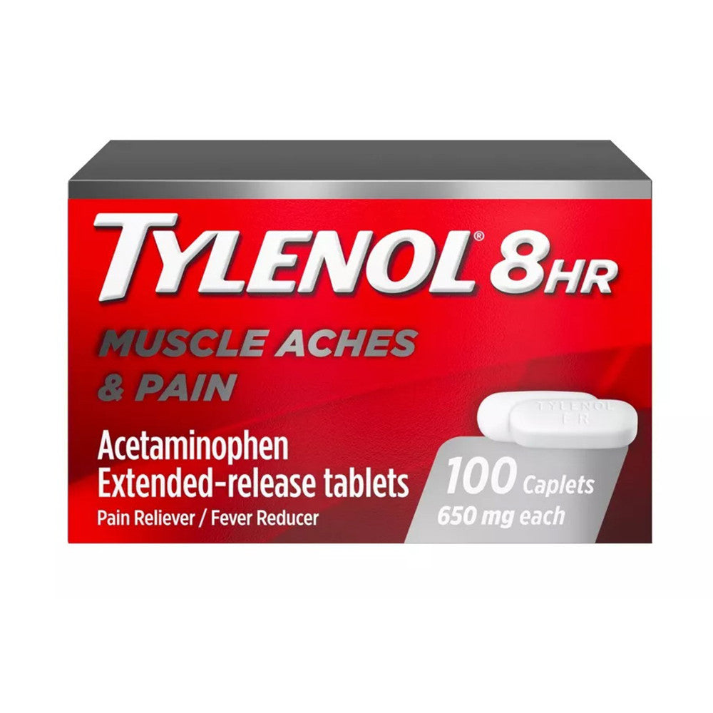 Tylenol 8 Hr Muscle Aches And Pain Extended Release Caplets, 100 Ea