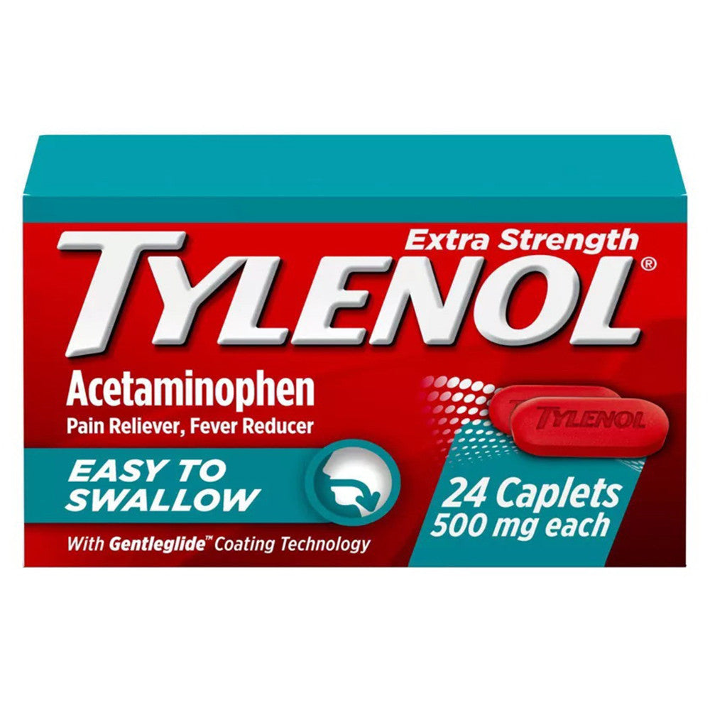 Tylenol Extra Strength Acetaminophen Pain Reliever Caplets, 24 Ea