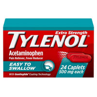 Tylenol Extra Strength Acetaminophen Pain Reliever Caplets, 24 Ea