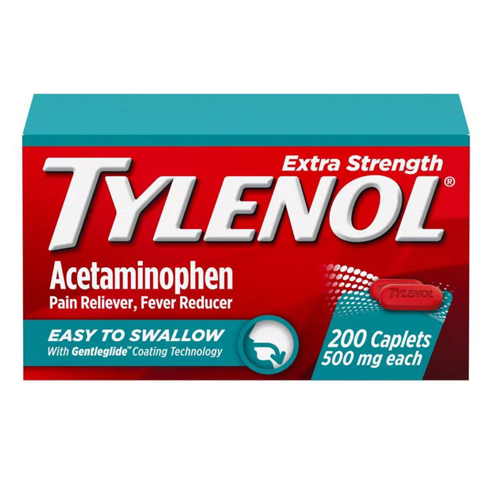 Tylenol Extra Strength Acetaminophen Pain Reliever Caplets, 200 Ea