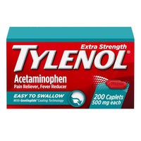 Tylenol Extra Strength Acetaminophen Pain Reliever Caplets, 200 Ea