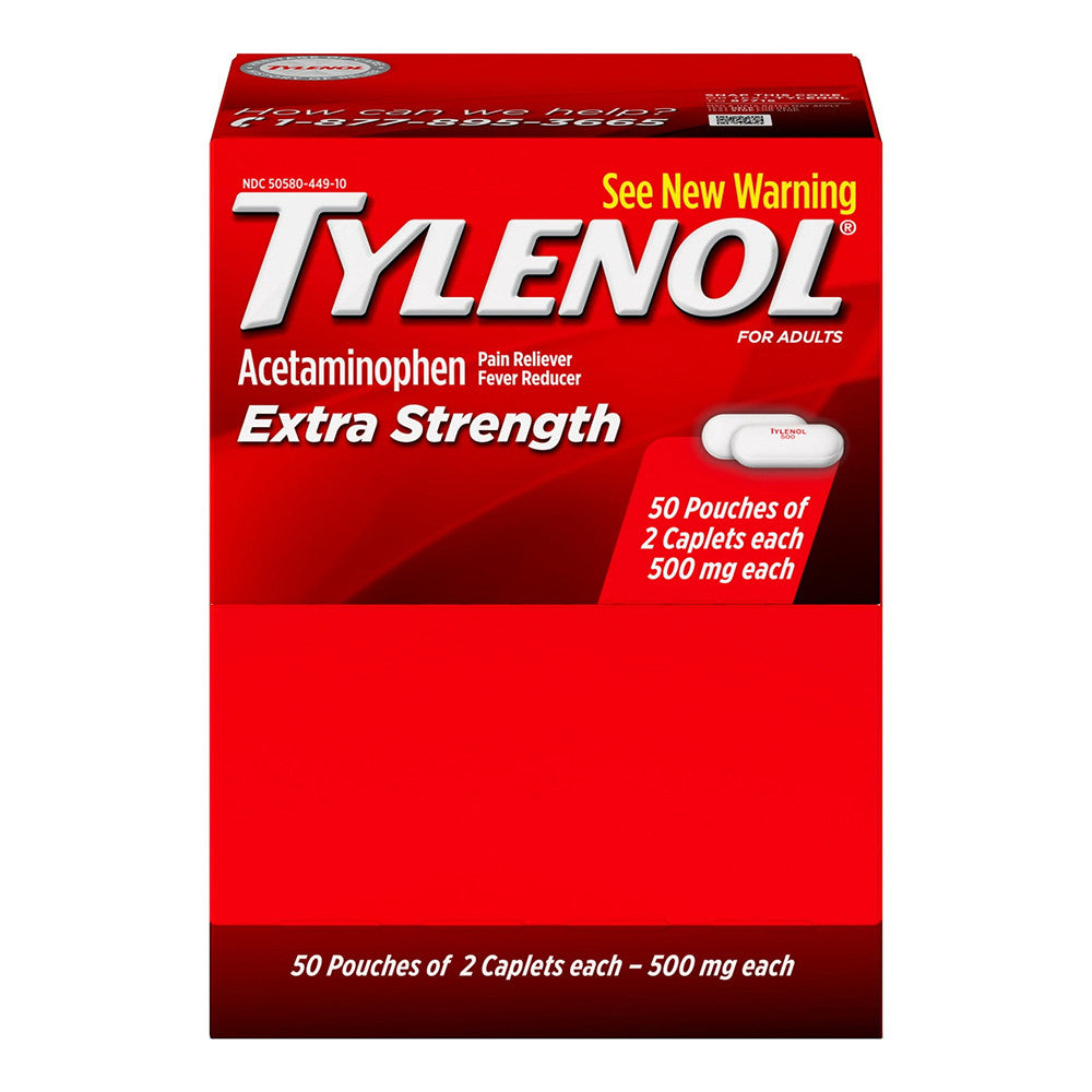Tylenol Extra Strength Acetaminophen Pain Reliever 500 Mg Caplets, 2 Ea