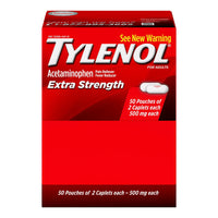 Tylenol Extra Strength Acetaminophen Pain Reliever 500 Mg Caplets, 2 Ea