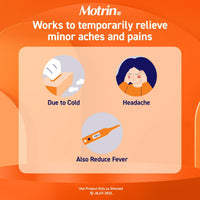Motrin IB Ibuprofen Pain and Fever Reliever, Coated Caplets, 225 Ea