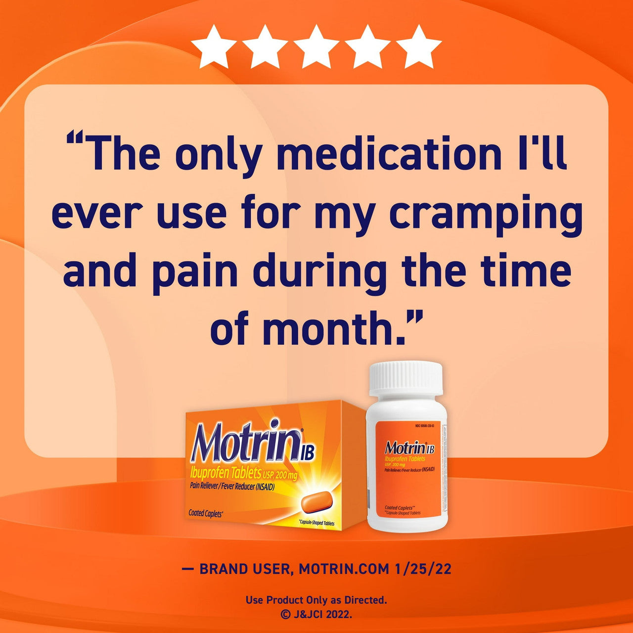 Motrin IB Ibuprofen Pain and Fever Reliever, Coated Caplets, 225 Ea