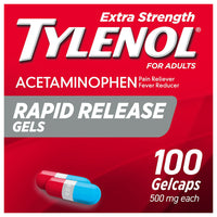 Tylenol Extra Strength Acetaminophen Rapid Release Gels, 100 Ea