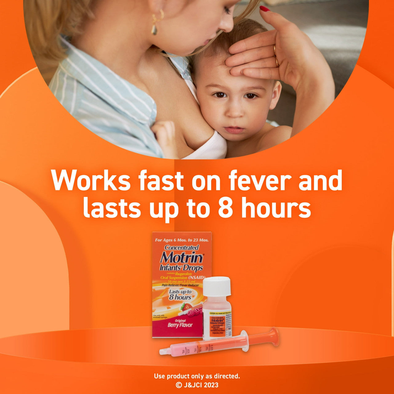 Motrin Concentrated Infants Drops Pain Reliever and Fever Reducer, Berry Flavor, 0.5 Oz