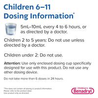 Benadryl Childrens Dye-Free Allergy Liquid, Bubble Gum, 8 Oz