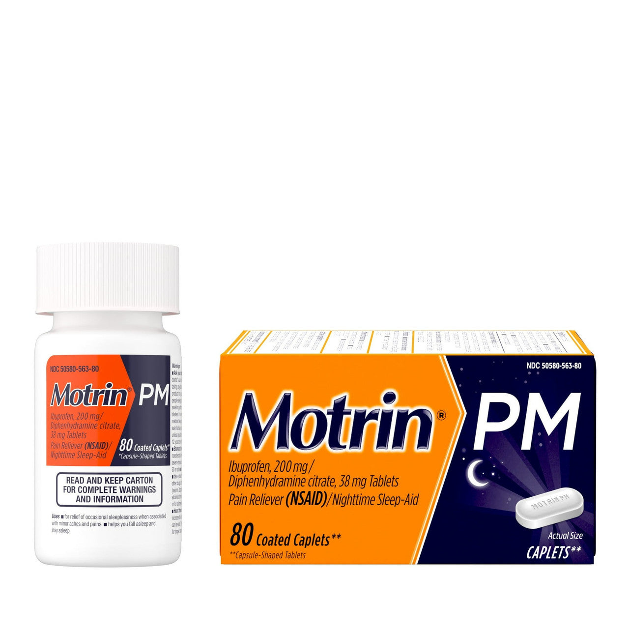 Motrin Pm Ibuprofen 200 Mg Pain Reliever And Nighttime Sleep-Aid Caplets, 80 Ea