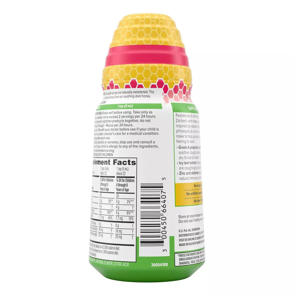 Zarbees Childrens Daytime Cough And Mucus Syrup, Mixed Berry, 118 Ml